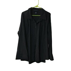 ASHLEY STEWART BLACK LONG SLEEVE BUTTON DOWN SHIRT WOMENS SIZE 24
